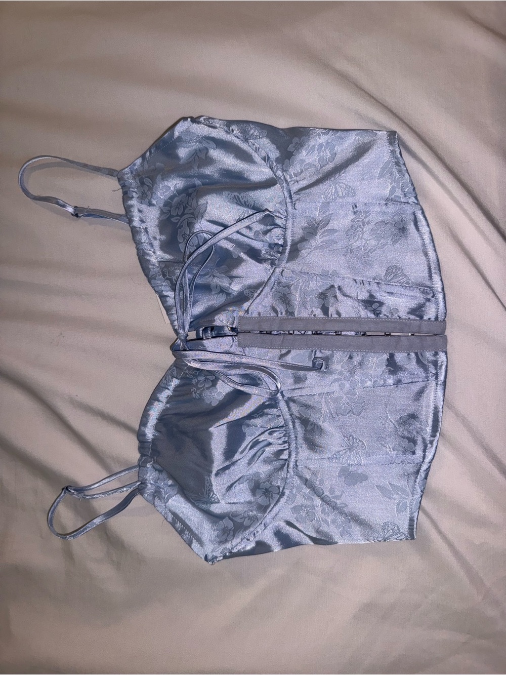 New LA Hearts light blue corset top